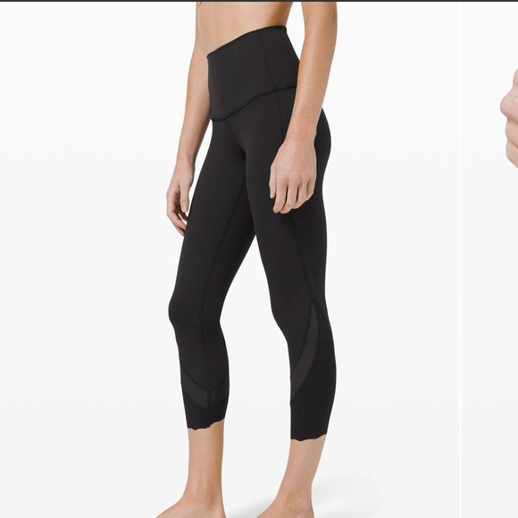 Lululemon Wunder Under High-Rise Crop 23" *Updated Scallop Full-On Luxtreme Blac - Picture 4 of 13
